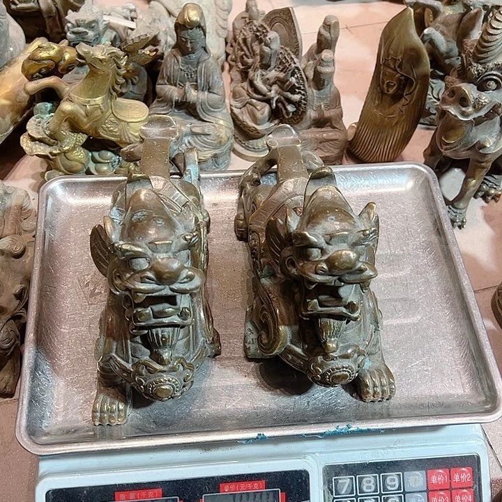 玉**尘黄铜摆件工艺品，