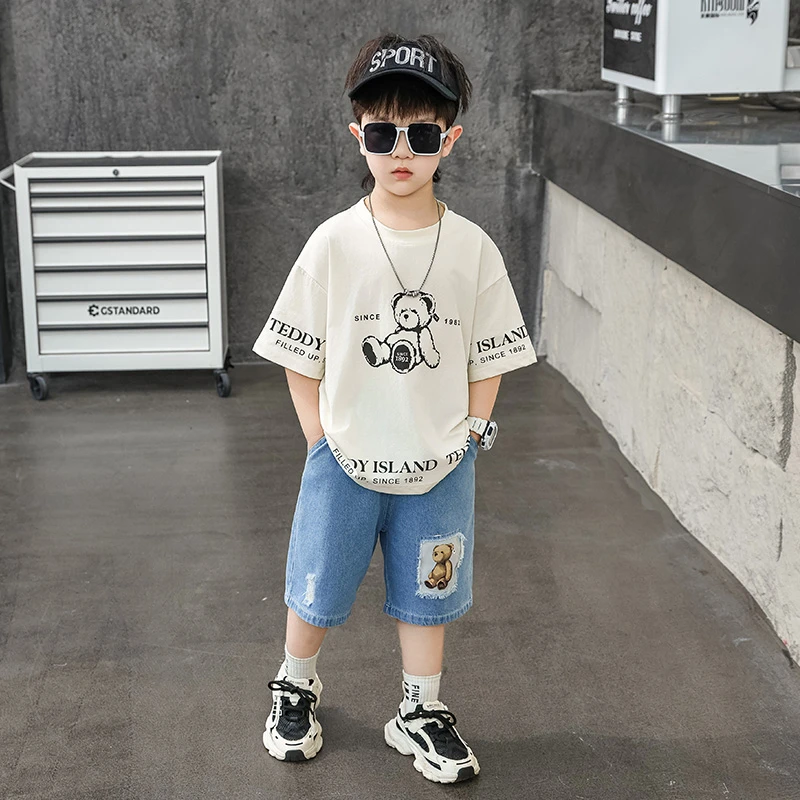 儿童装男童套装2025夏季新款中小童休闲可爱短袖短裤夏天薄款衣服