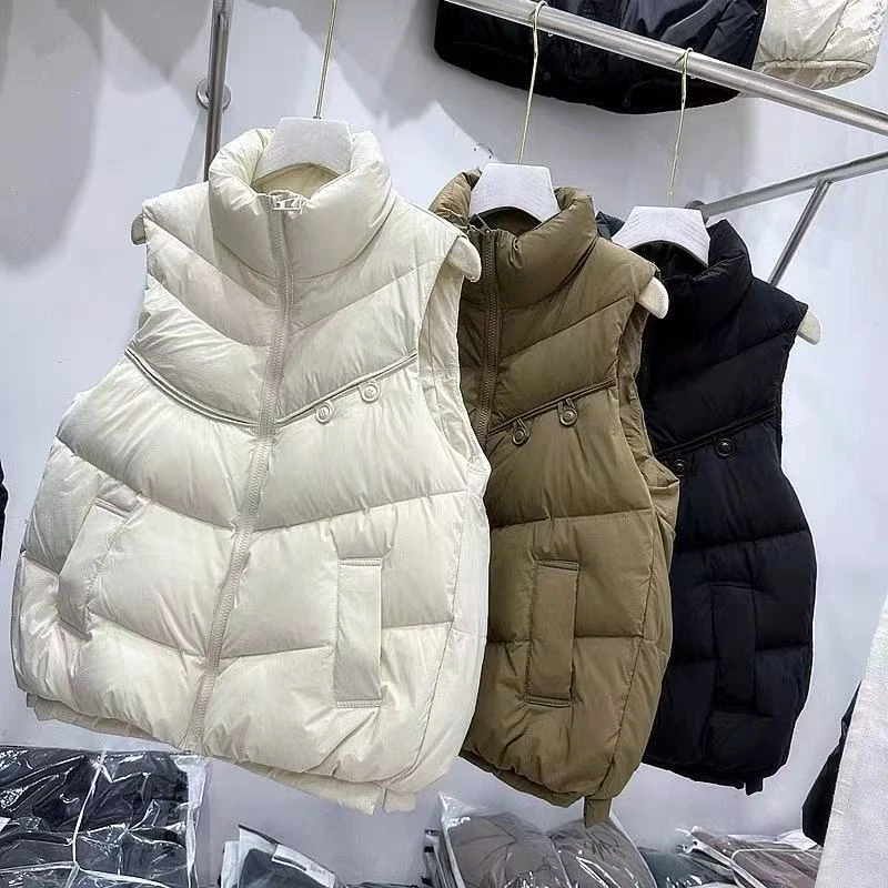 白鸭绒马甲女冬款新款韩版简约保暖