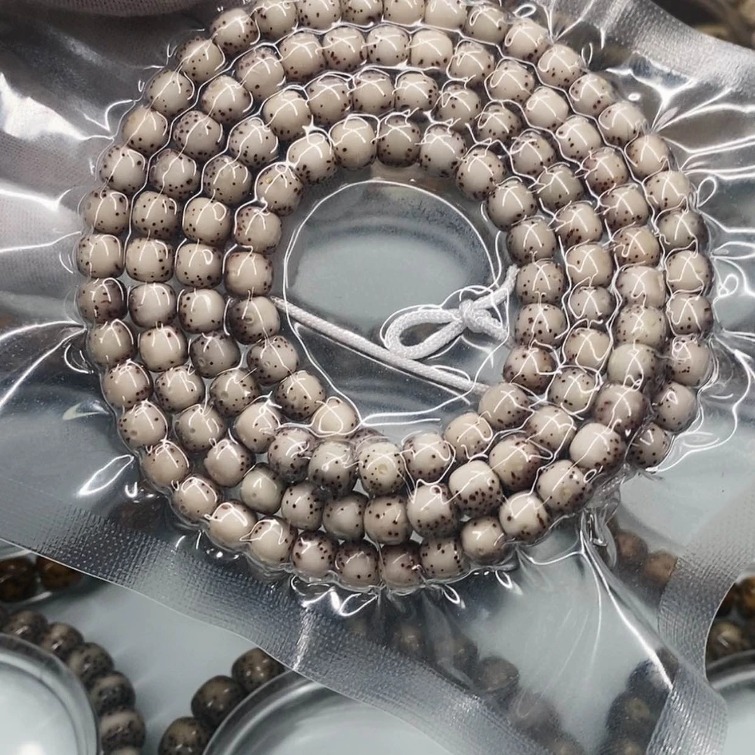 【闪购商品】手串星月菩提7×6一物一图原生态同枝粉冰通体留白细星