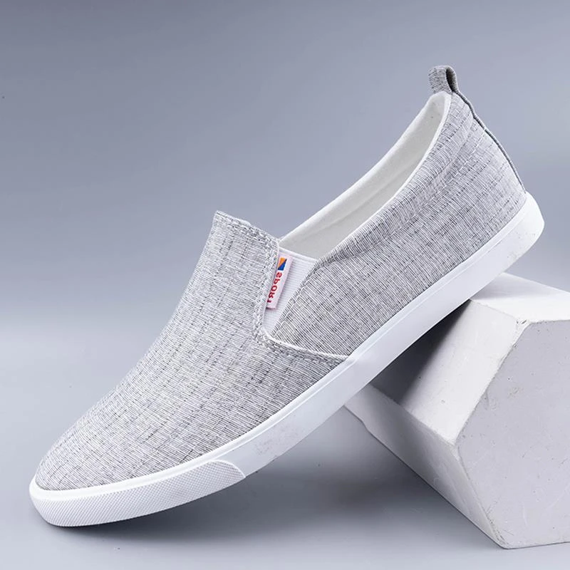 玛古芭夏季舒适帆布鞋男一脚蹬潮流透气轻便男士百搭软底休闲男鞋