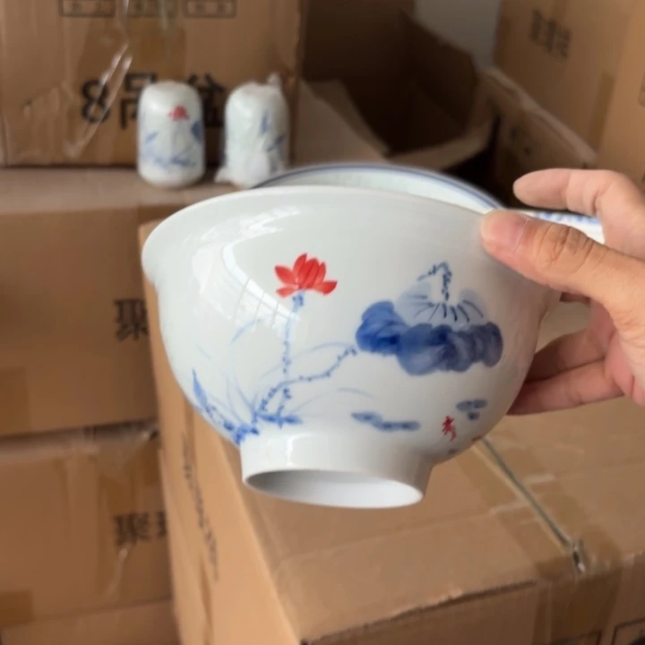 玉瓷景德镇陶瓷面碗两只