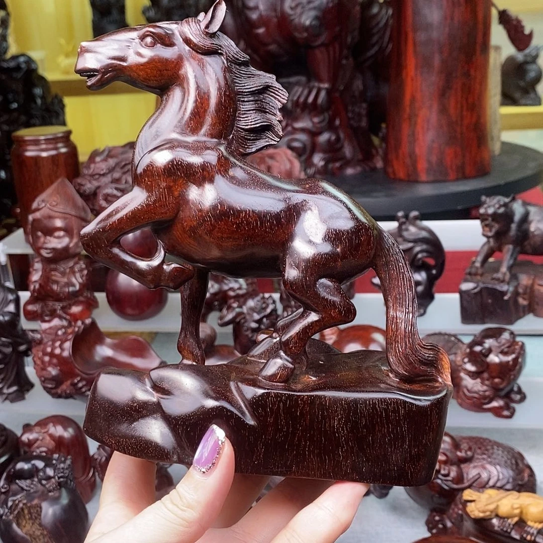 小叶紫檀把件马到成功