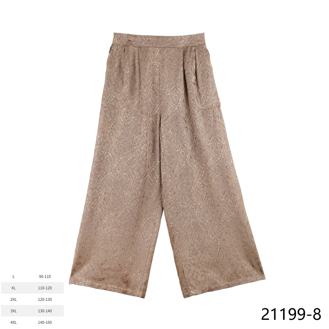 LL 2025春夏新款时尚国风绯色双面穿裤子21199-8