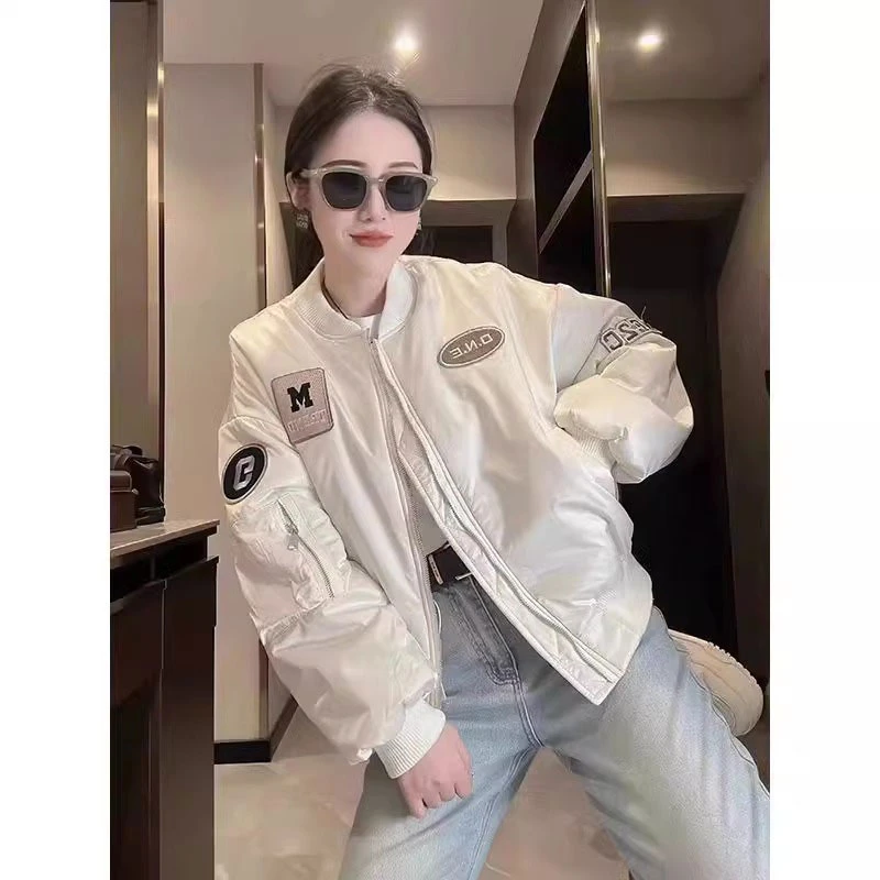 2025冬季新款刺绣贴标休闲棒球服夹克外套上衣女潮流宽松短外套潮