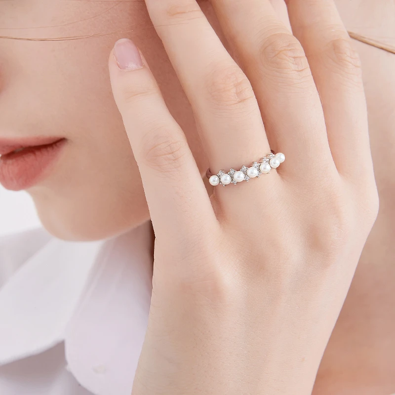 925银戒指 满天星戒指女2025新款设计感开口食指环高级感轻奢指环