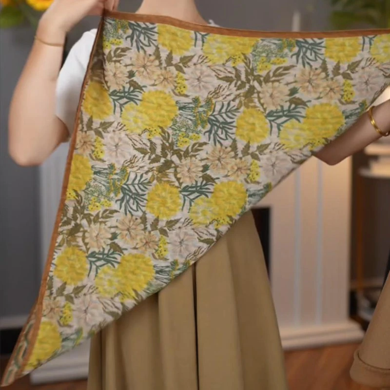 新【秋笠】新款文艺围巾双面色丝绒手感65方巾手感热卖丝巾a