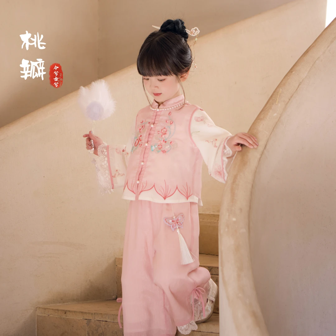 今兮古兮【桃瓣】春秋季女童古风汉服舒适春游穿搭国风两件套裤装