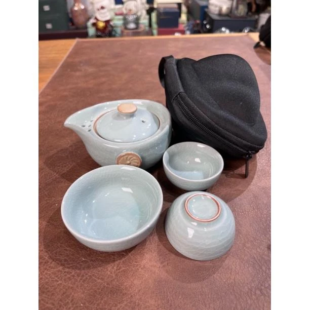 480天青冰裂纹一壶三杯旅行茶具