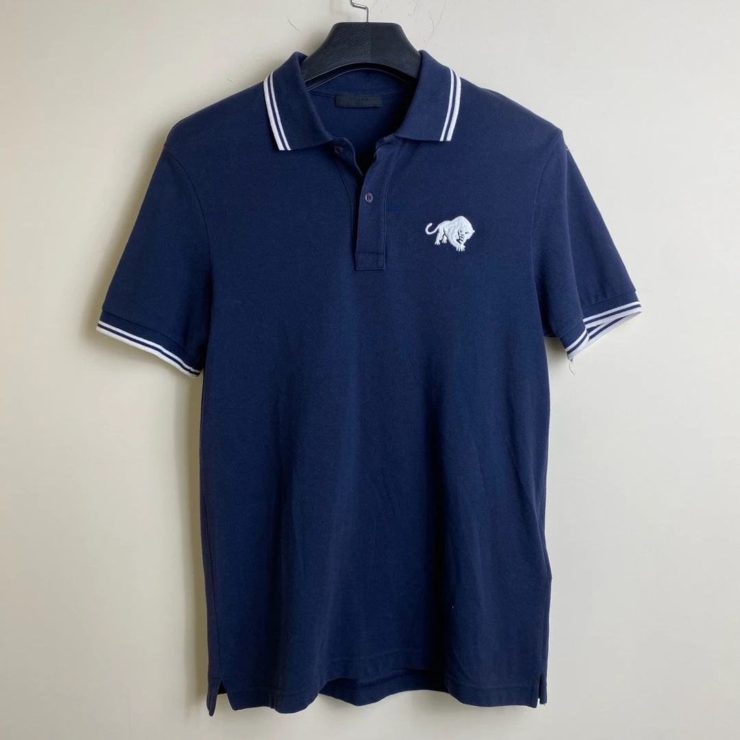 99新 Prada/普拉达 豹子刺绣Polo衫/尺码M/编号2457