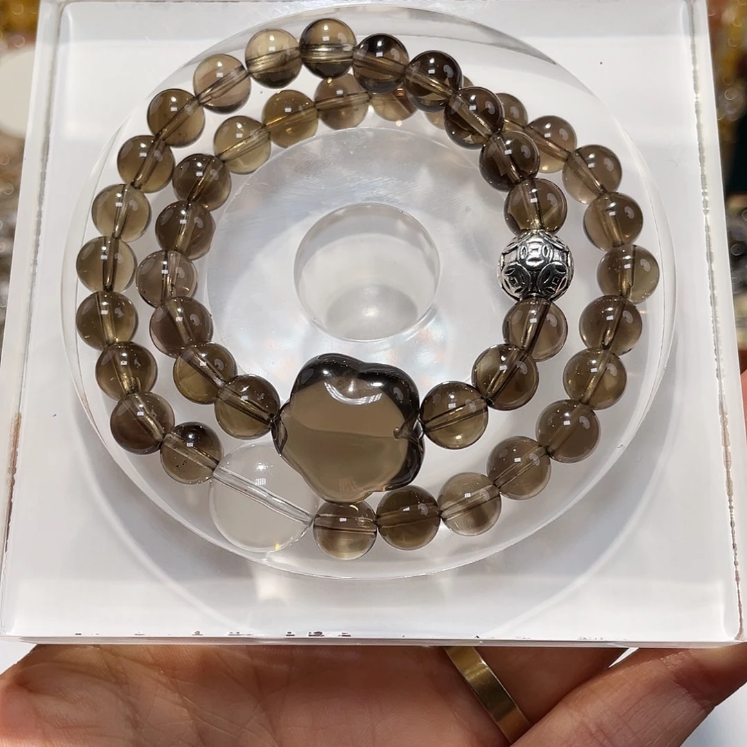 还***儿手链未镶嵌水晶茶水晶双圈