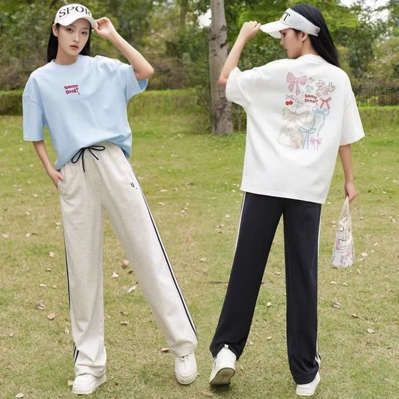 女童夏季短袖夏装套装2025新款休闲韩版时尚女孩中大童宽松透气