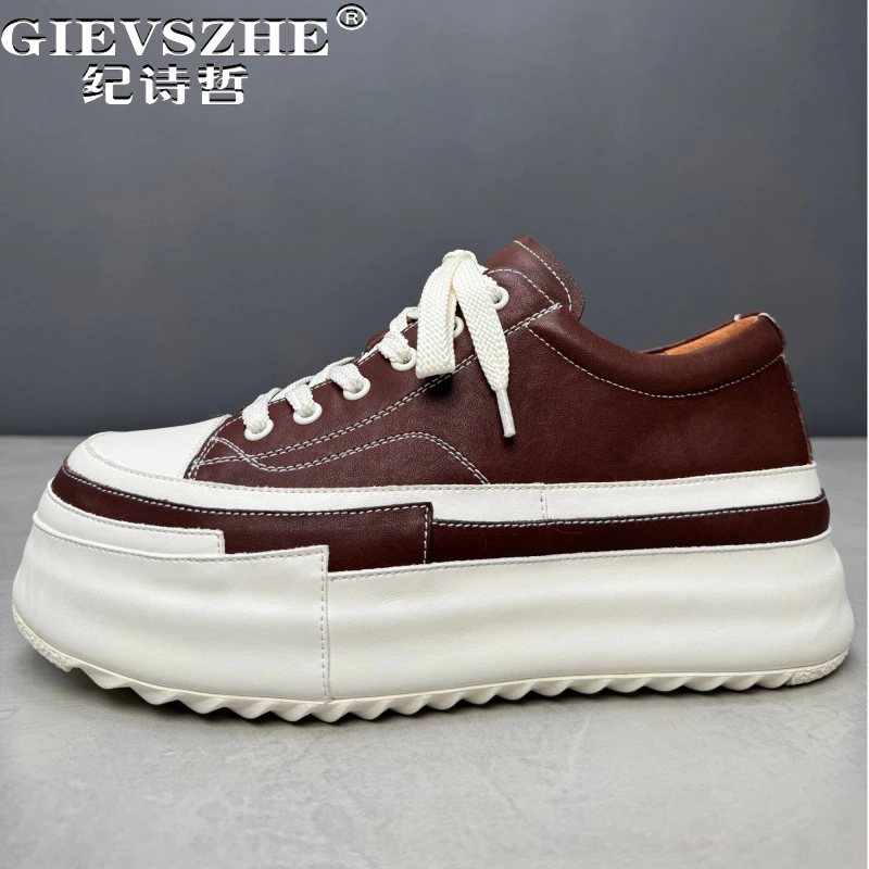 纪诗哲男鞋百搭轻便透气运动鞋子男款舒适厚底休闲鞋潮流简约板鞋