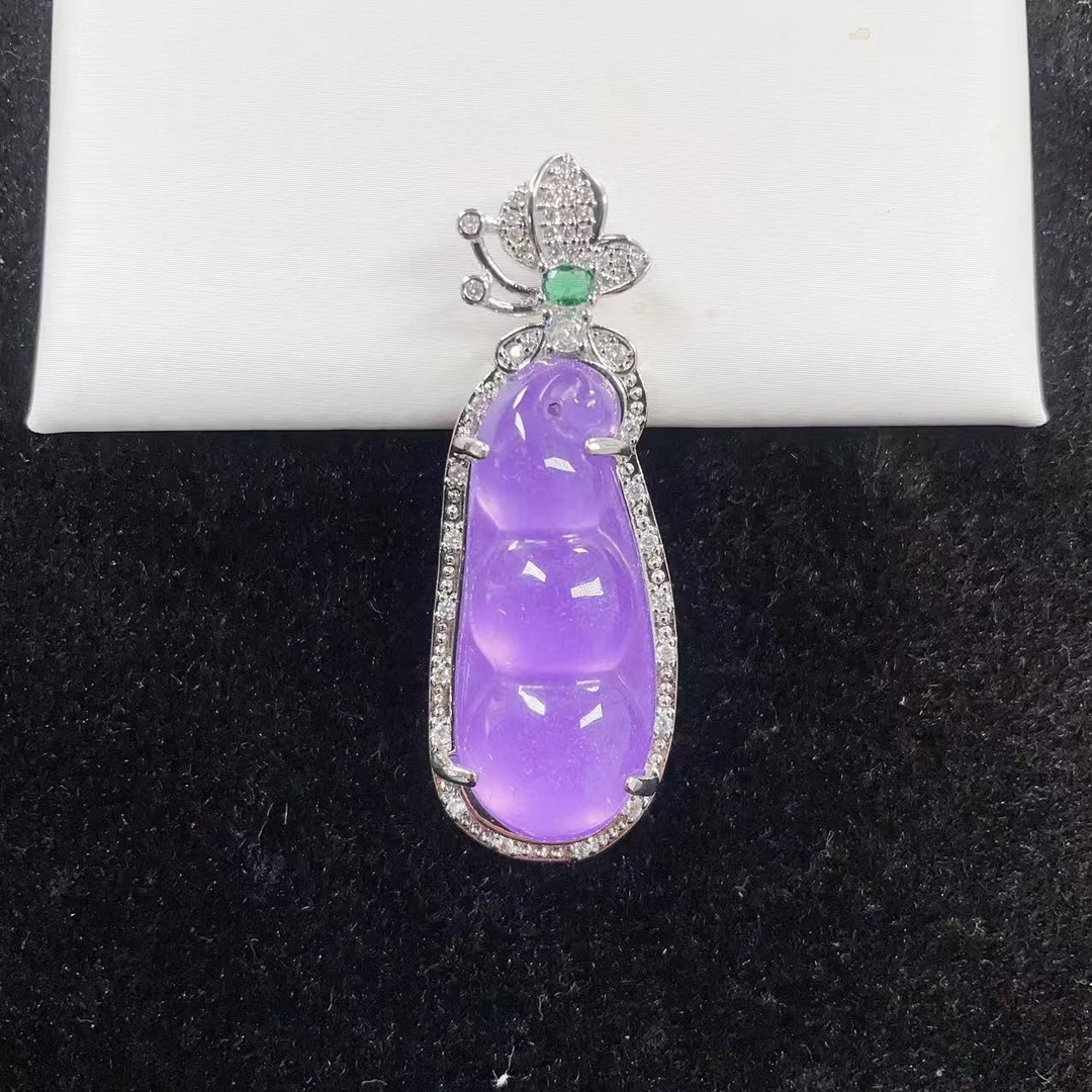【小杨严选】紫镶嵌豆子吊坠精美时尚百搭