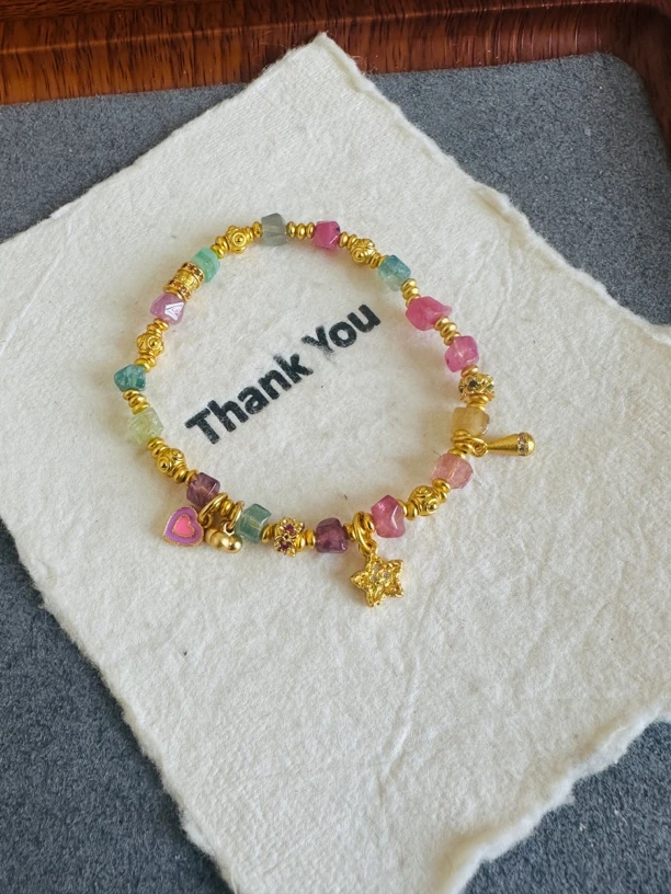 铜合金珐琅手链 糖果色3毫米古法算盘手链小众设计手串珠手串