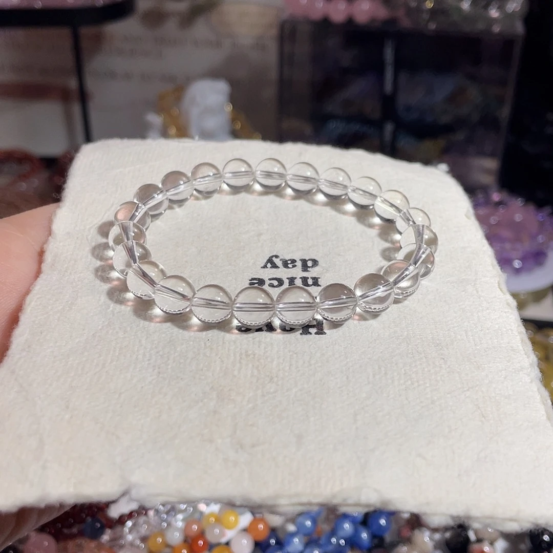 水晶未镶嵌手串钻白白水晶8.5