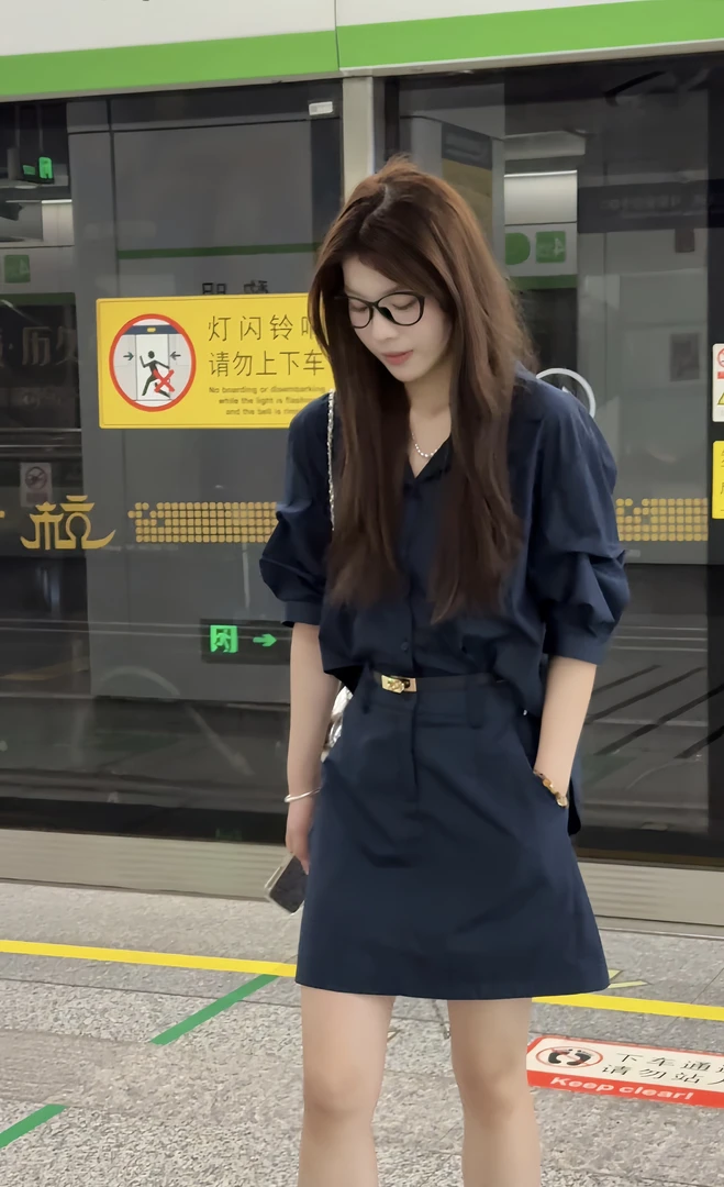 【YUKI】25年夏季新款韩系时尚百搭衬衫领连体裙显瘦休闲宽松衬衫裙