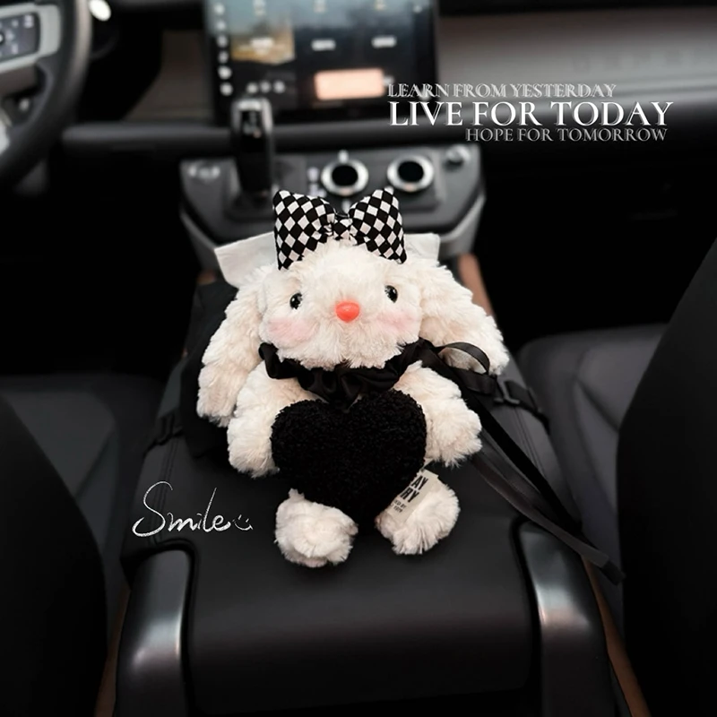 创意兔子车载纸巾盒汽车内扶手箱纸巾袋车用抽纸袋女可爱2025新款