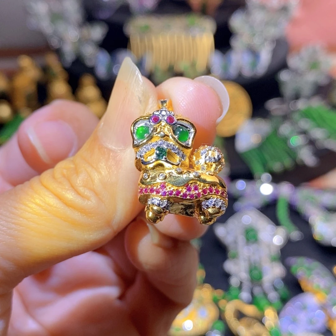 吊坠(不含链)银S925镶嵌翡翠