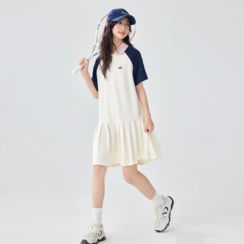 女童夏季超好看连衣裙2025新款洋气女孩Polo裙女大童夏装拼色裙子