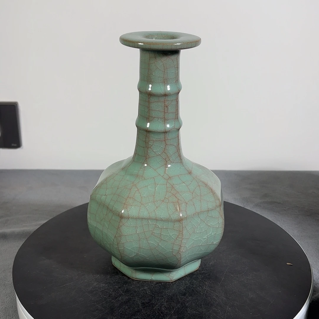 瓷片海*竹节瓶一只摆件