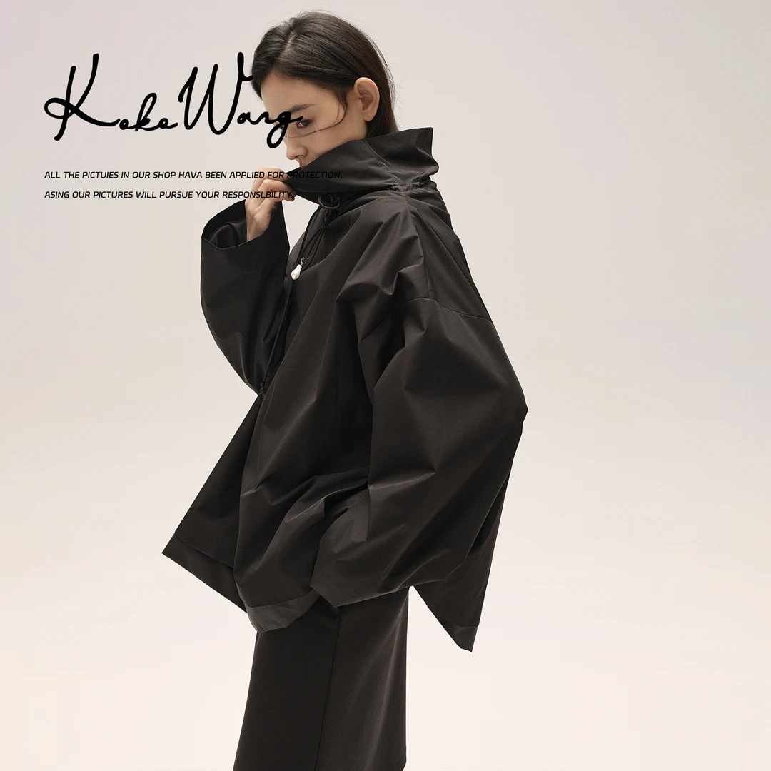 KOKO WANG秋冬时尚户外三防3M棉套头斗篷上衣冲锋衣N5705F25W42