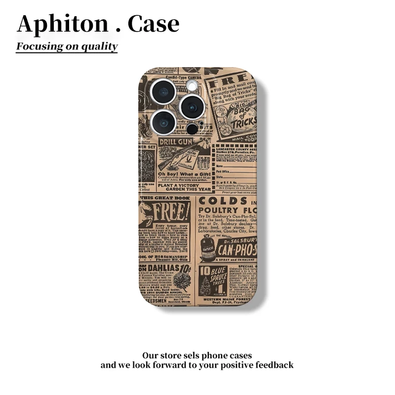 奥菲顿怀旧复古日报适用苹果17/16菲林硬手机壳华为vivoppo小米15