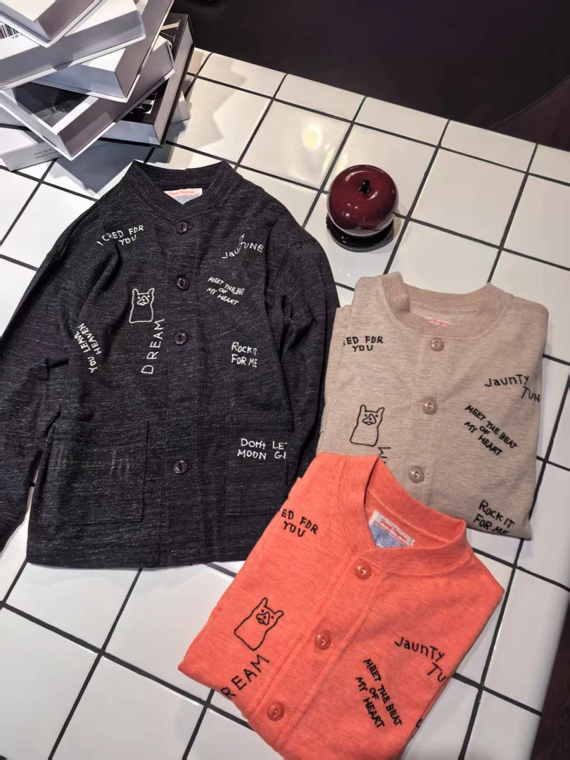 「LIUYI」春季男女童薄款全刺绣卡通日系立领定制开衫 2468