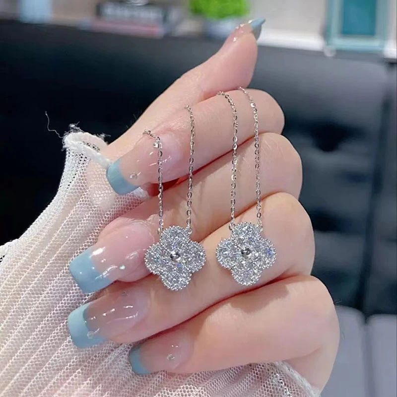 坠链均925银 四叶草项链女轻奢小众设计高级感锁骨链不掉色配饰品