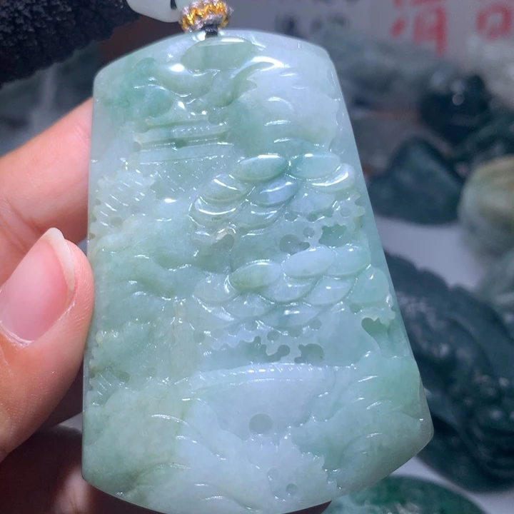 翡翠未镶嵌颈饰保真天然A货翡翠