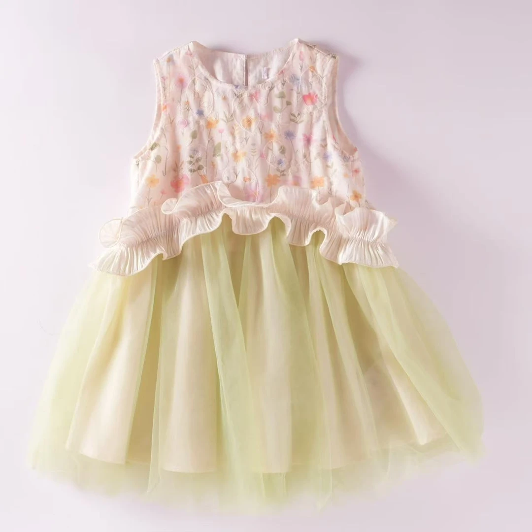 【皇室童缘】女纯色吊带连衣裙夏季公主裙原创设计纱裙17630470140