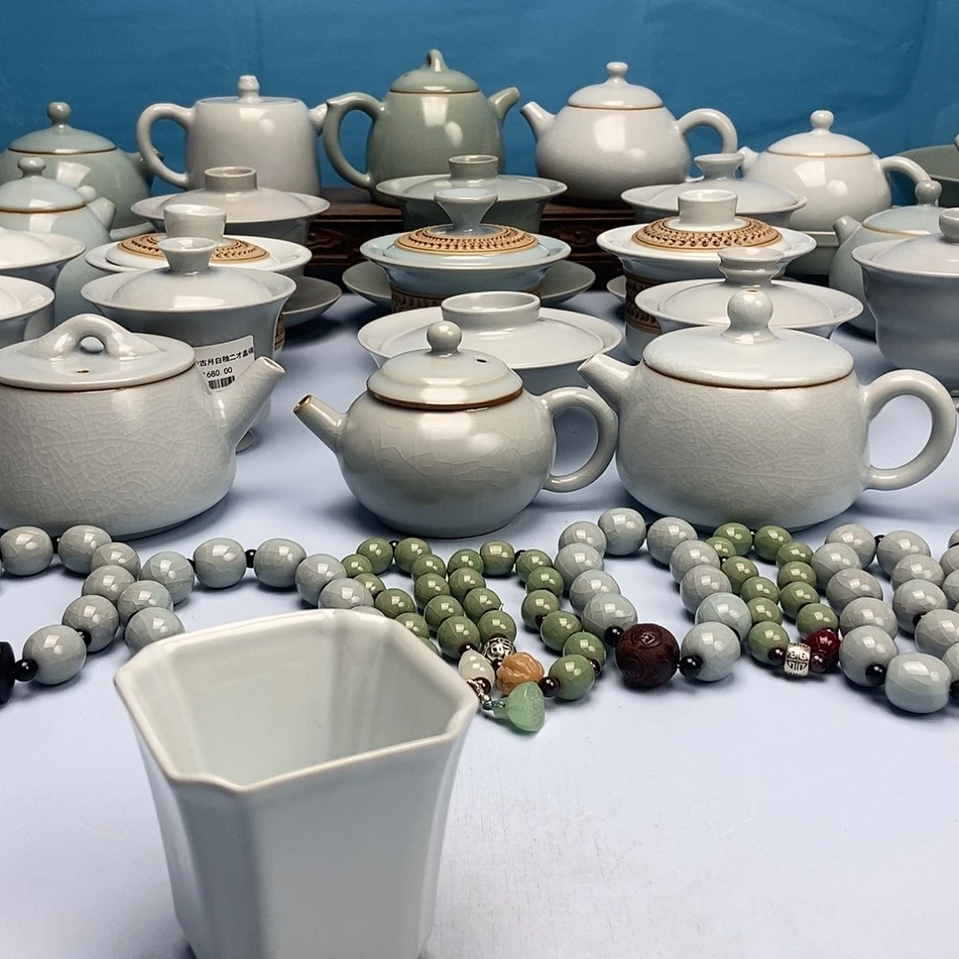杯微微瑕月白釉四方杯原矿原釉原产地