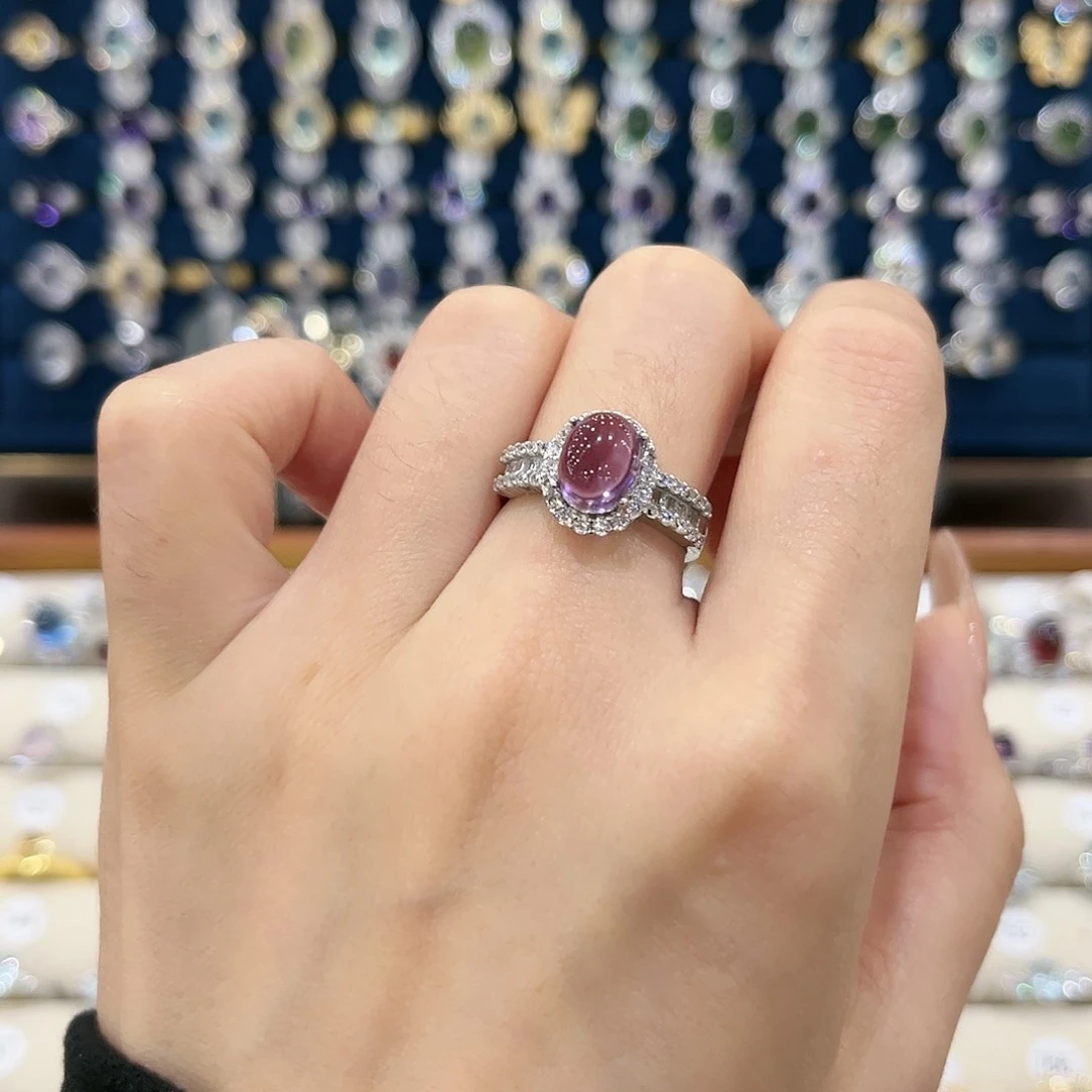 水晶女款银S925镶嵌戒指