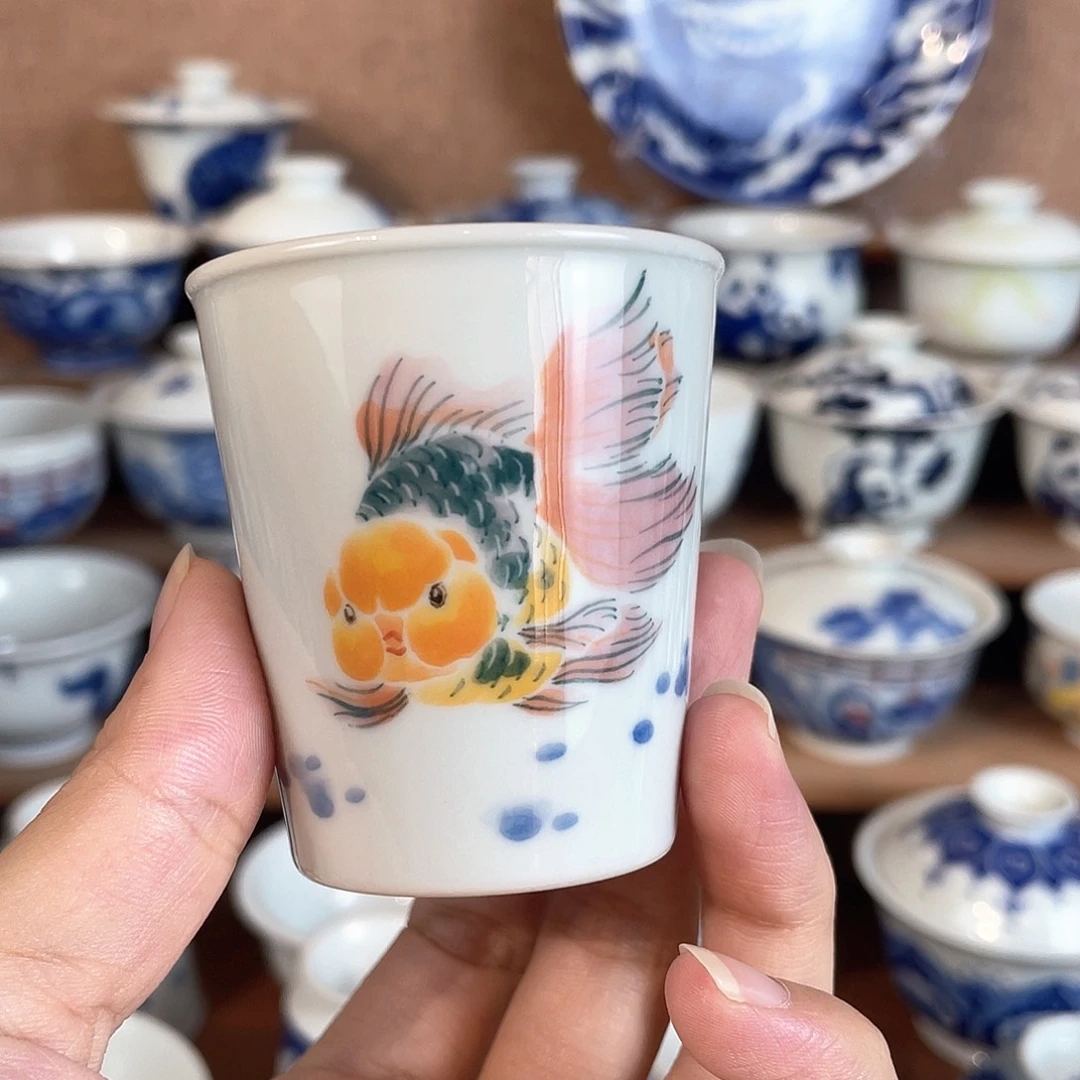 拾藝致物金鱼闻香杯