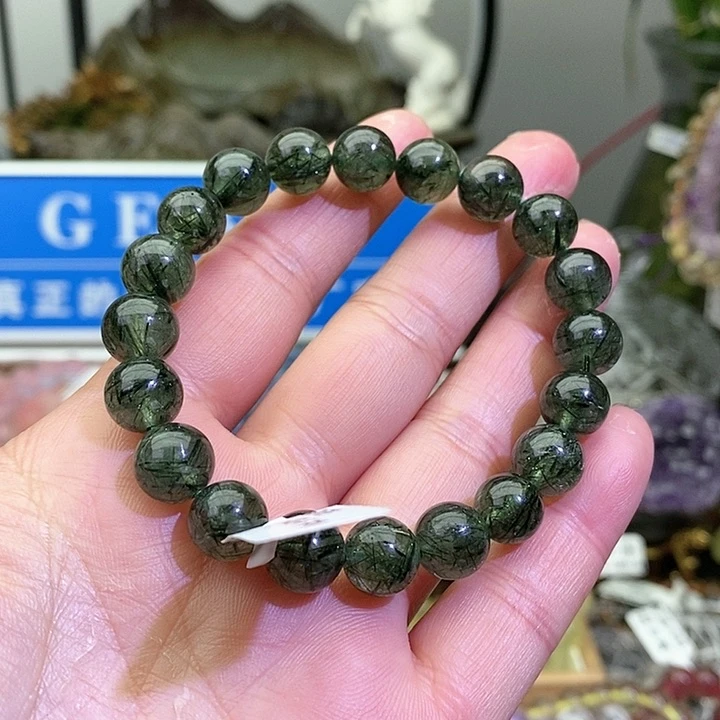 水晶手链未镶嵌绿发晶9+