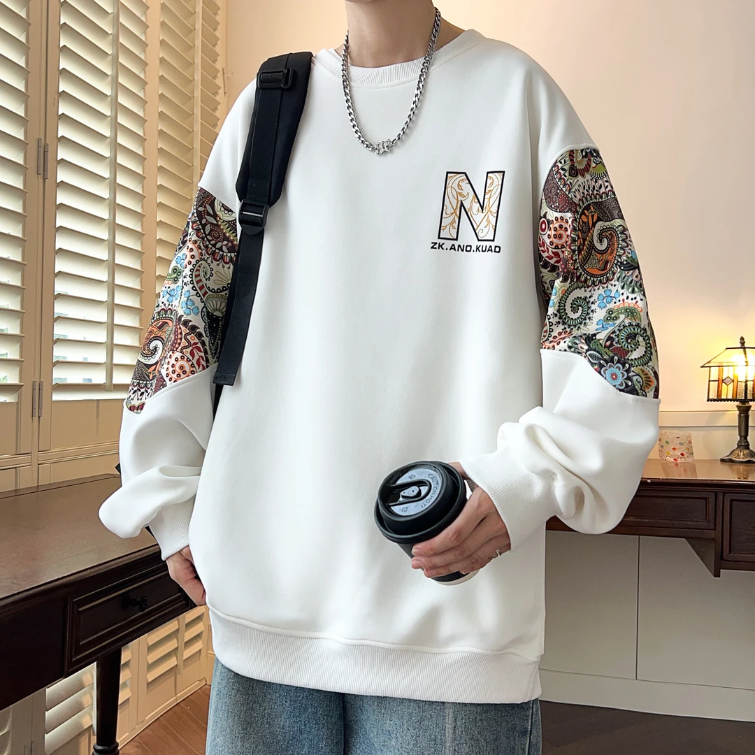 大码男装100-280斤卫衣秋冬圆领重磅外套青少年潮牌早秋大码长袖