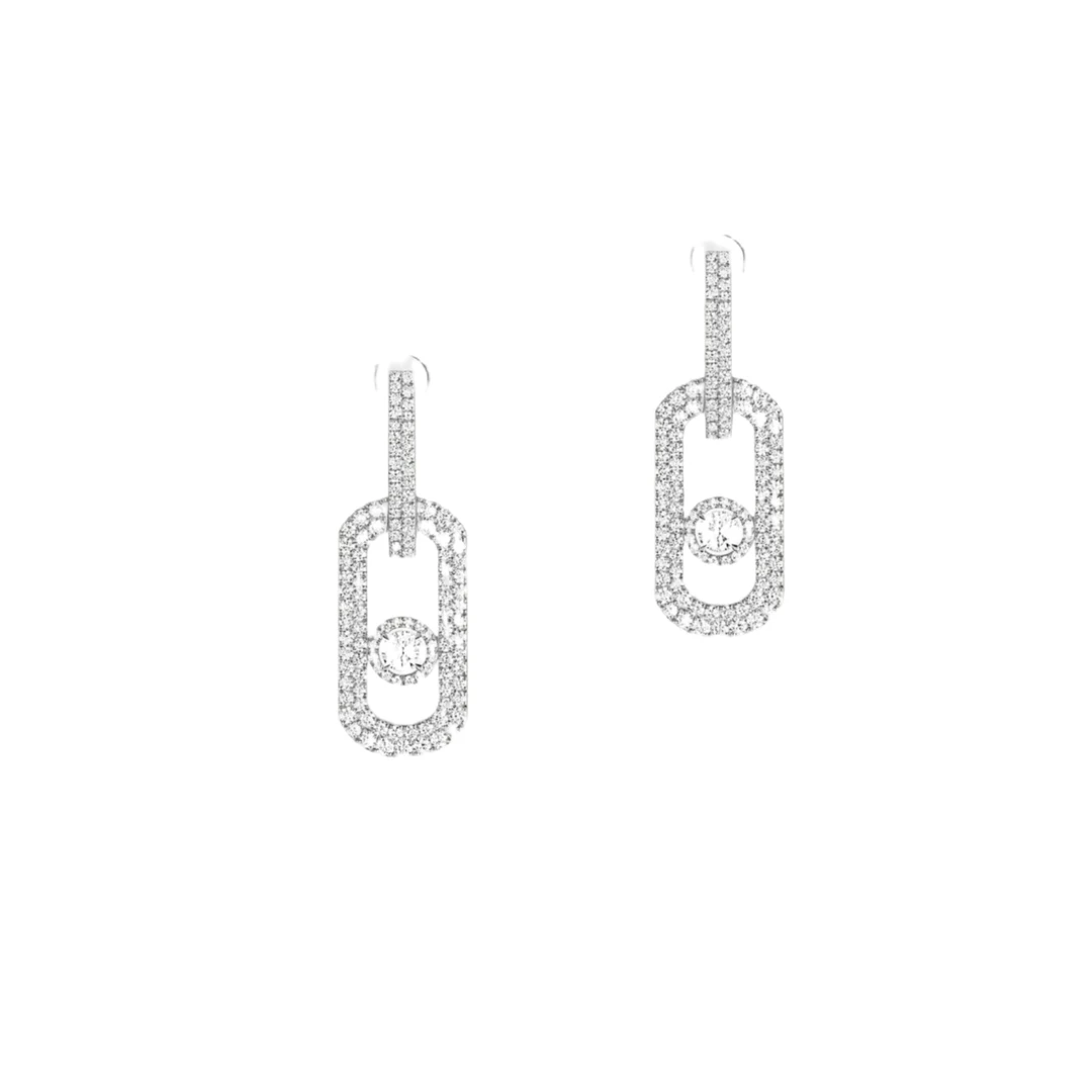 925银合成锆石耳饰  【施生生珠宝】S925银MOVE滑动单钻气质耳环