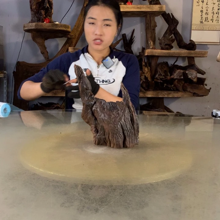 幸***星天然的云南紫柚木会黄水