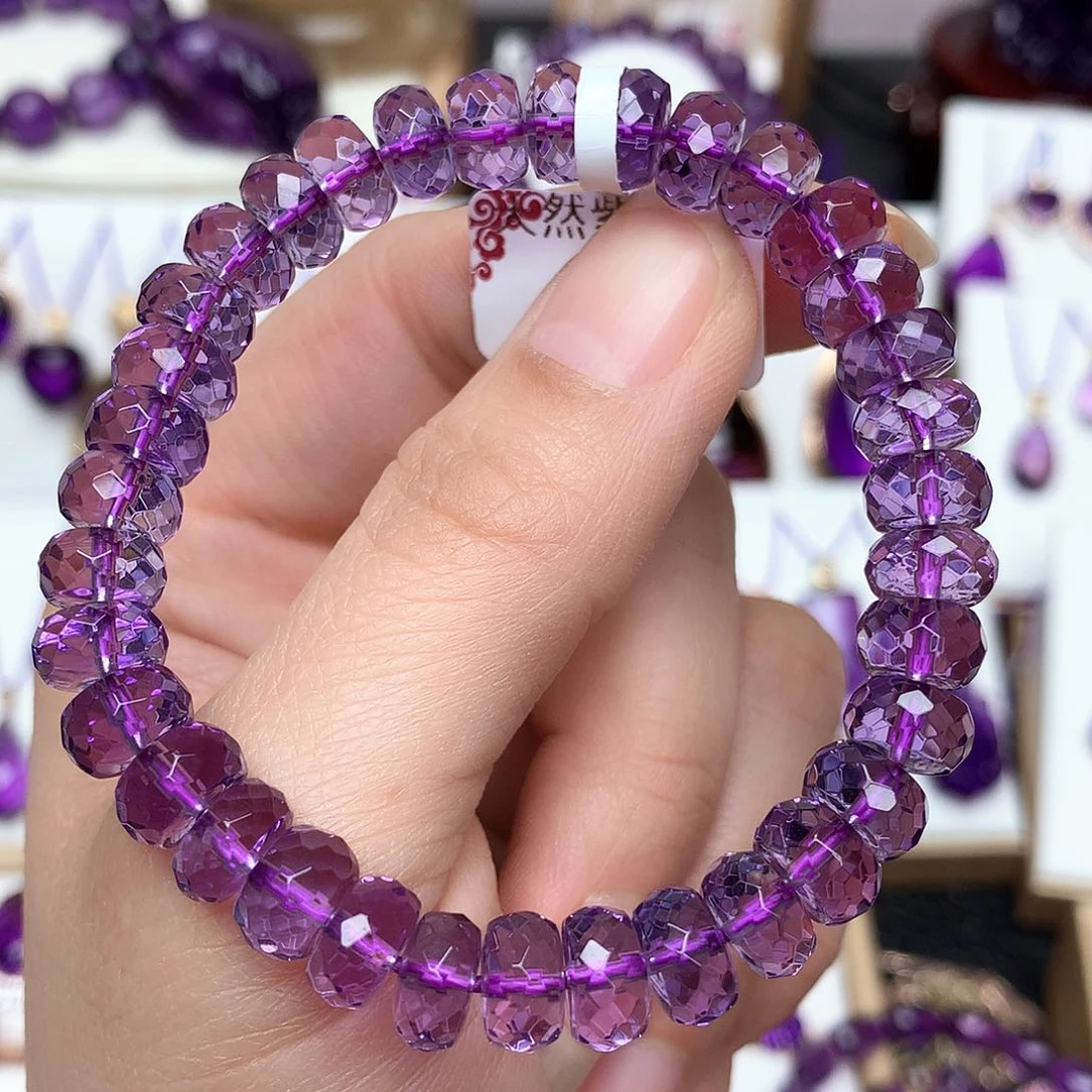 切面款手串未镶嵌紫晶