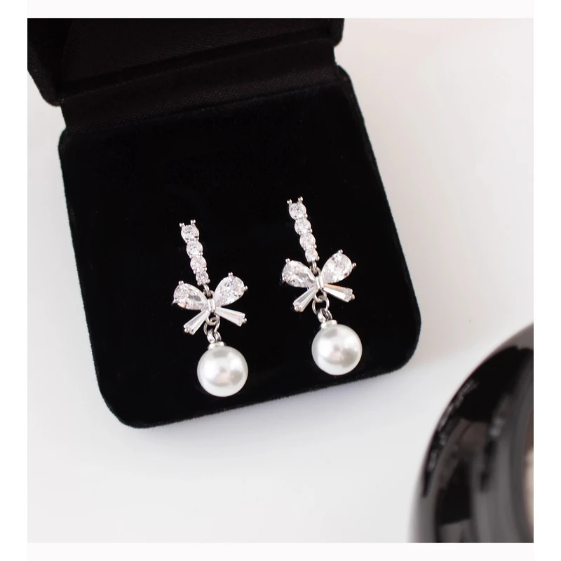 合金耳饰 c-2144千金感蝴蝶结耳环精致轻奢百搭耳饰8441