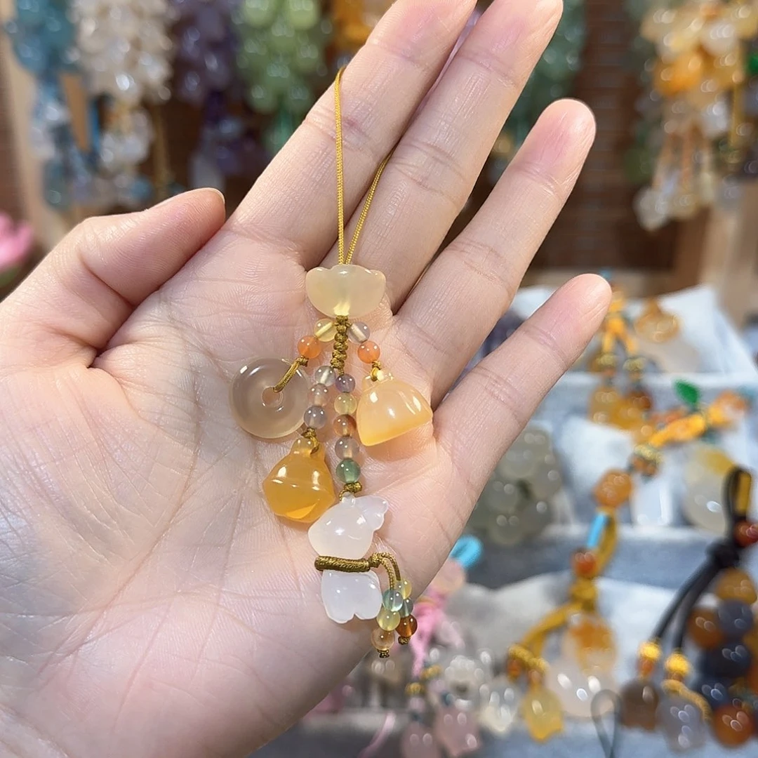 玛瑙/玉髓手机挂件未镶嵌