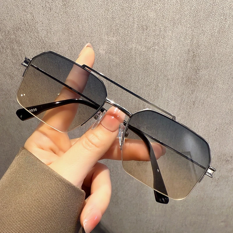 英国【轻奢】CoopKoop复古潮流渐变色半框墨镜男双梁防紫外线太阳镜