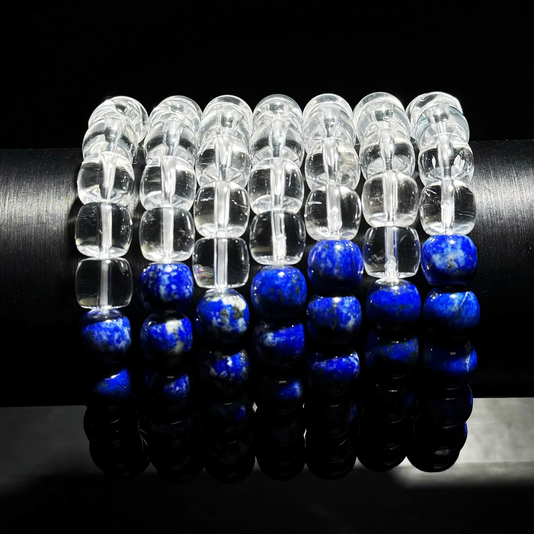 【皇后甄选】Q127 白水+青金半壁江山手串-多样性发其一