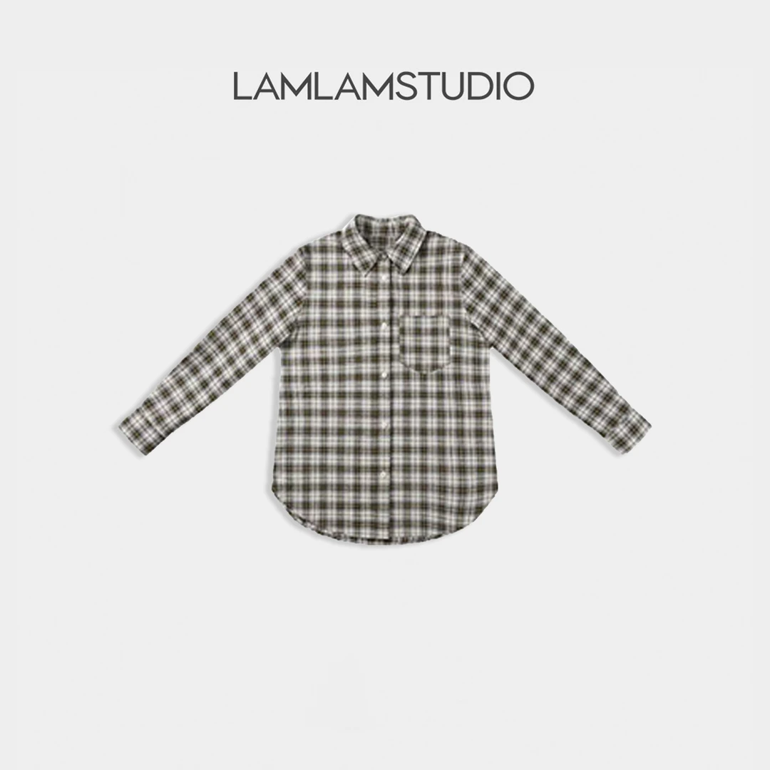 “原野焦格”长袖时尚休闲春季经典翻领格纹 张一琳 L251076T