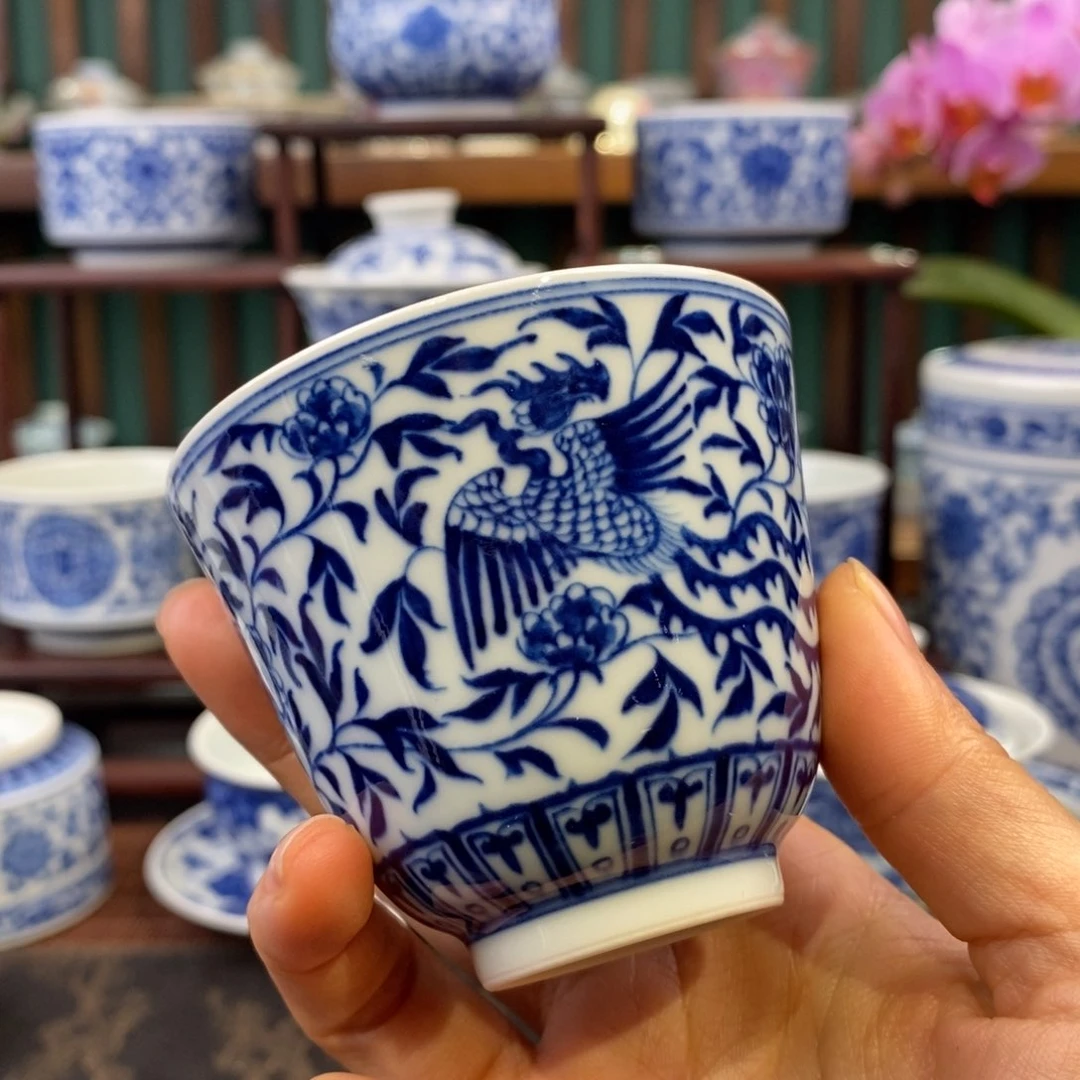 錦**體手工陶瓷麒麟追凤