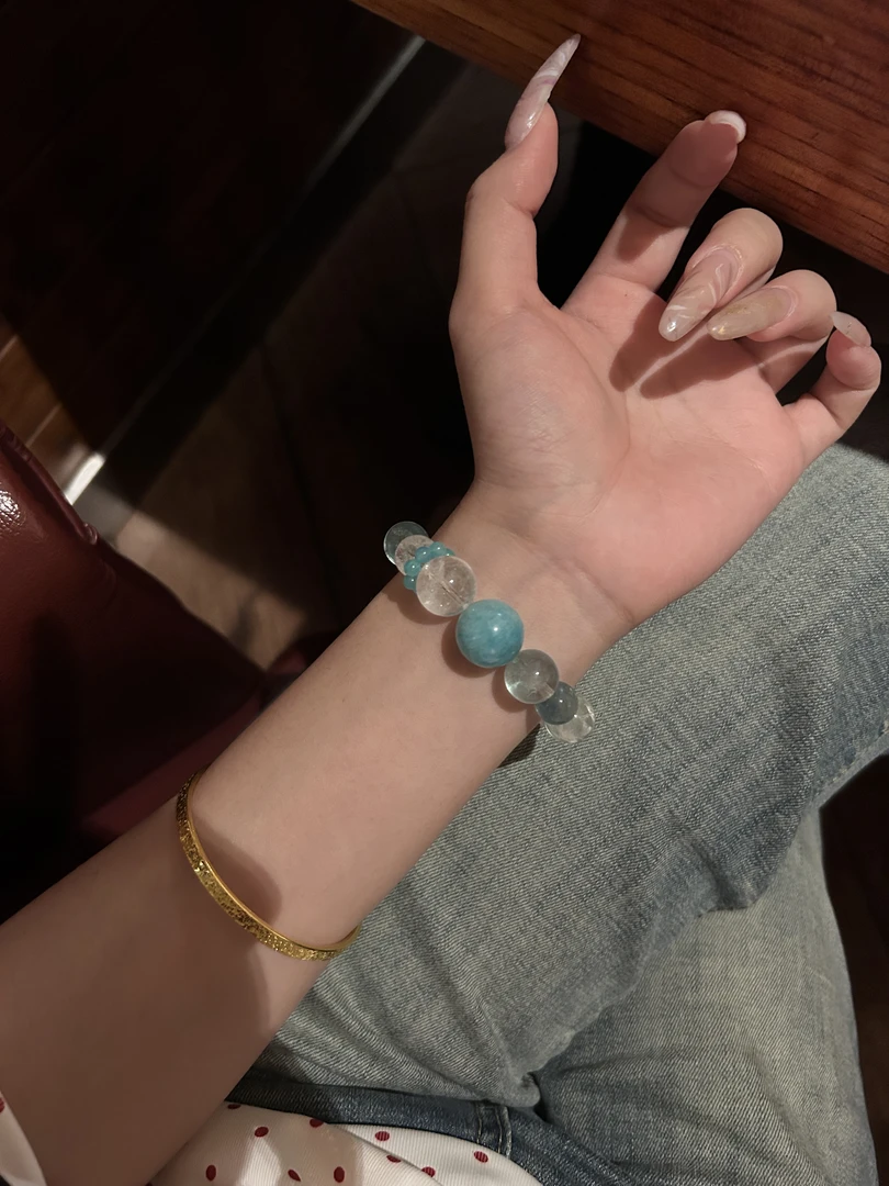 【薄荷糖】风铃家原创天河白水绿萤石DIY手链女 多样性发其一