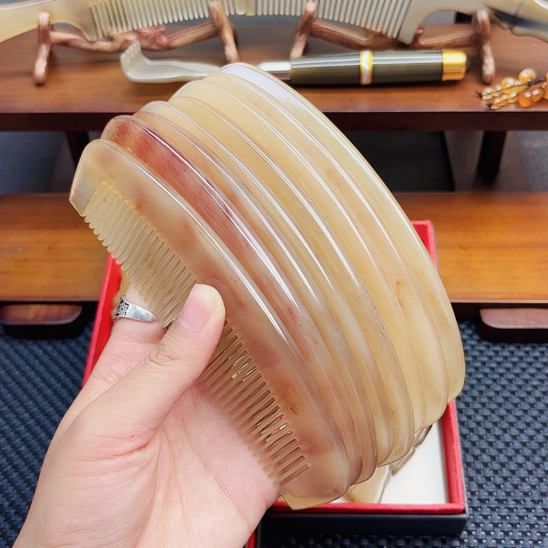 手工制作纯牛角梳子
