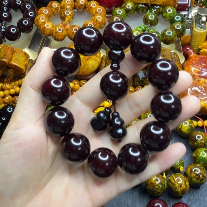 松木琥珀木文玩手串