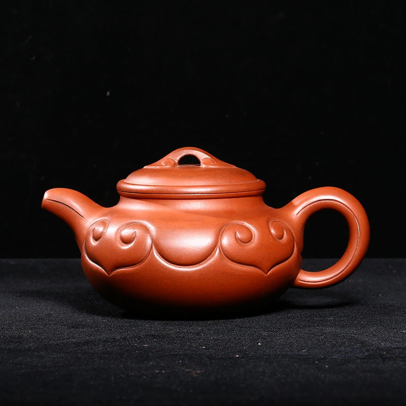 台湾回流老紫砂壶早期一厂老壶制9孔500cc清水泥仿古如意壶