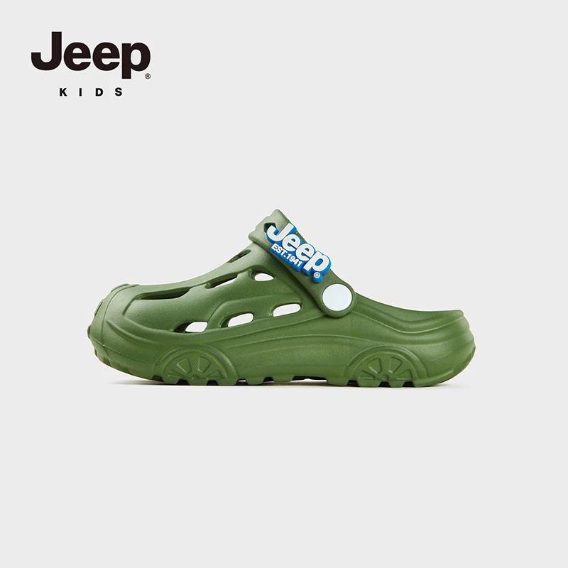 Jeep童鞋儿童拖鞋夏季男童包头沙滩鞋洞洞鞋女童软底防滑凉拖鞋
